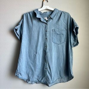 NWT Ava & Viv Denim Button up